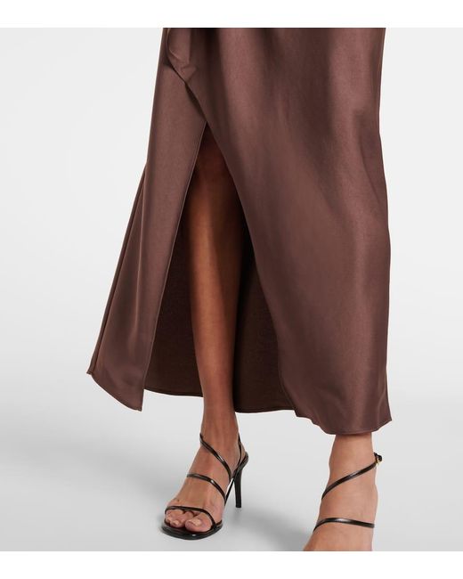 Jonathan Simkhai Brown Wickelkleid Talita Aus Satin