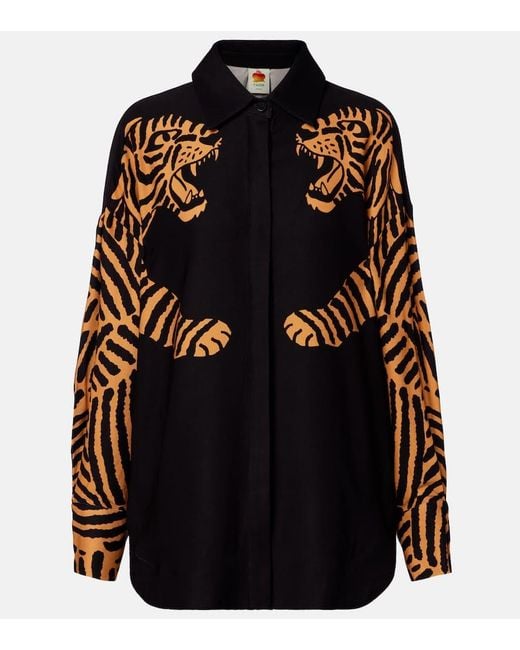 Farm Rio Black Tiger Shirt