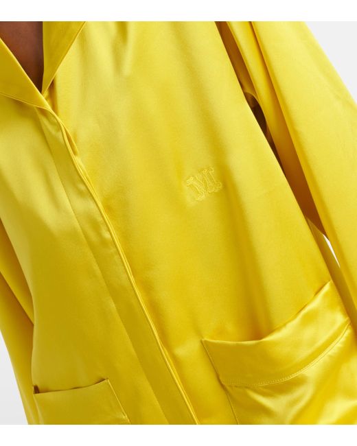 Max Mara Yellow Elegante Vasaio Silk Pajama Shirt