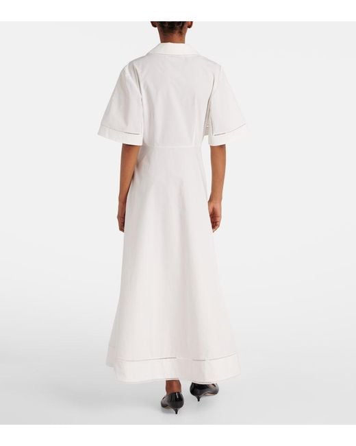 Rohe White Embroidered Cotton Poplin Midi Dress