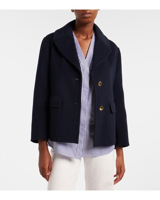 Max Mara Blue Virgin Wool Jacket