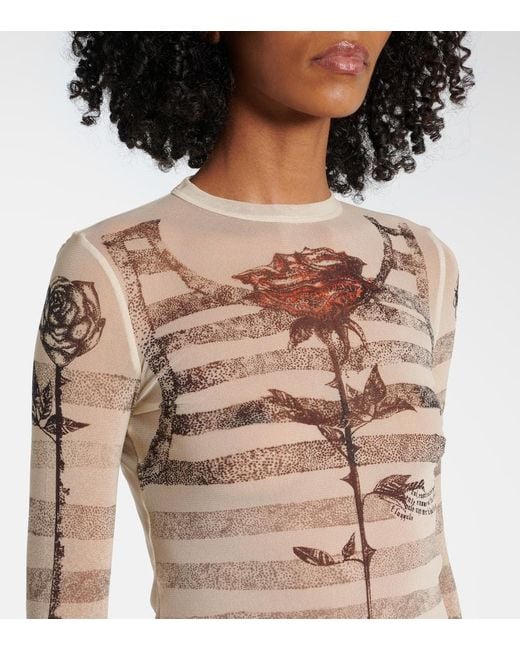 Jean Paul Gaultier Natural Maxikleid Aus Mesh