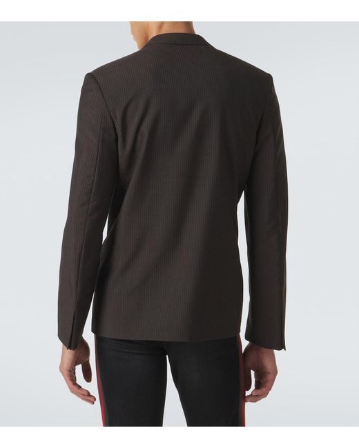 Gucci Black Pinstripe Wool And Mohair Blazer for men