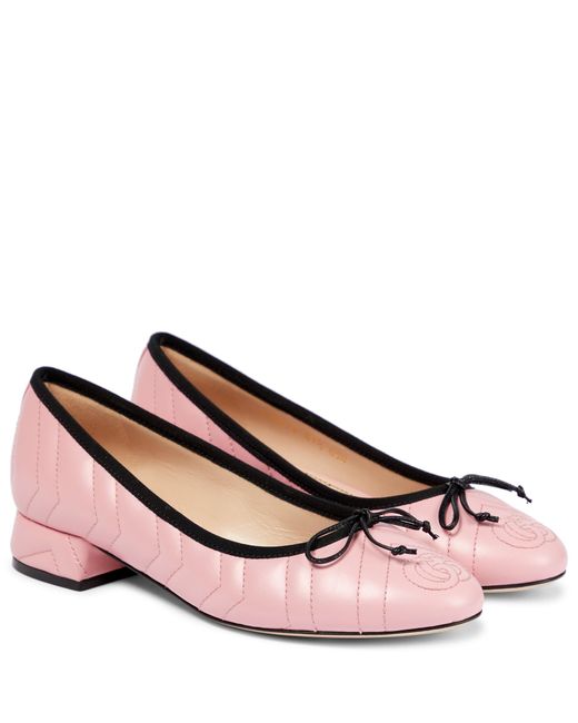 Gucci GG Matelassé Ballet Flats in Pink | Lyst