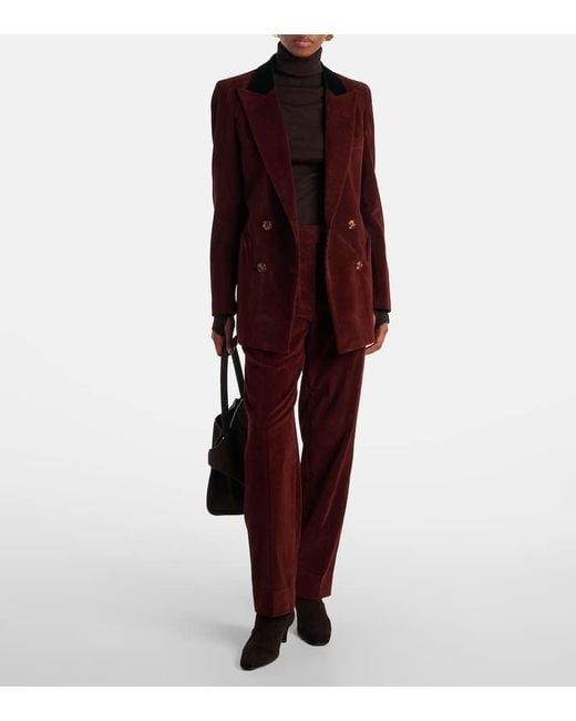 Blazé Milano Red Nana Cotton Corduroy Straight Pants