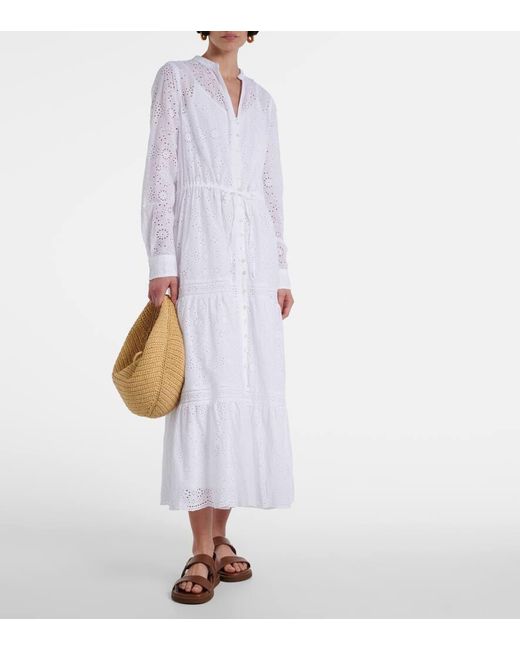 Polo Ralph Lauren White Hemdblusenkleid aus Baumwolle