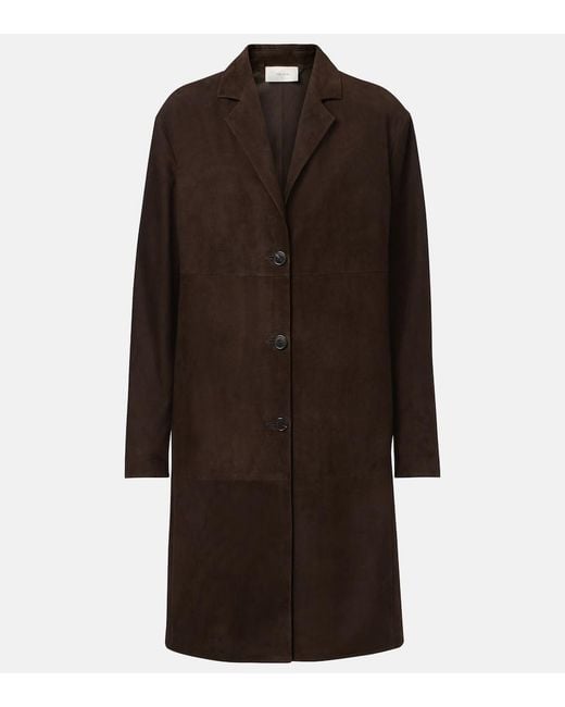 The Row Brown Babilonia Suede Coat