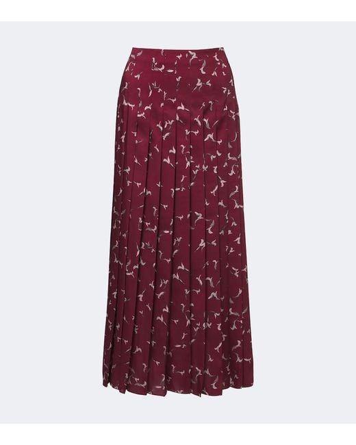 Altuzarra Purple Monti Printed Pleated Midi Skirt