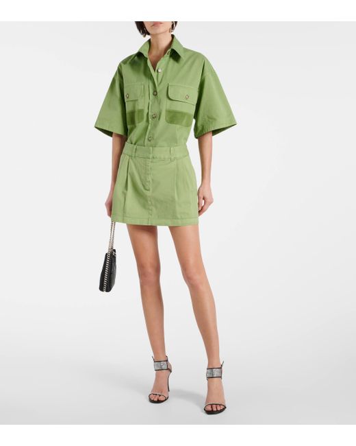 Stella McCartney Green Cotton Canvas Miniskirt