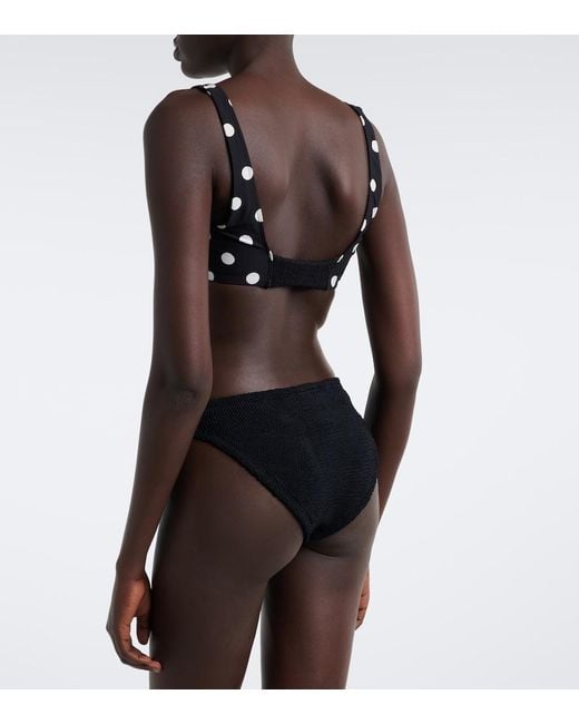 Hunza G White Colette Polka-Dot Bikini