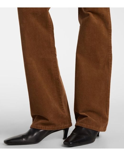 Nili Lotan Brown Joan High-Rise Cotton-Blend Corduroy Flared Pants