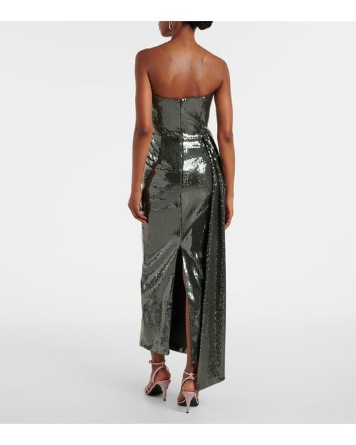 Abito Bustier Lungo Con Paillettes di Alex Perry in Black