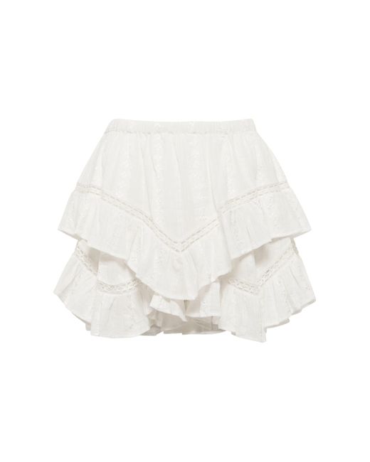 Minifalda Jocadia de gasa bordada Étoile Isabel Marant de color White
