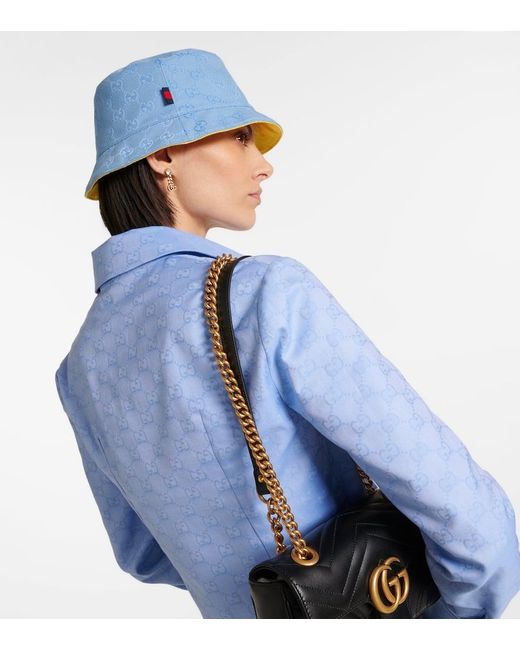 Sombrero de pescador de lona GG Gucci de color Blue