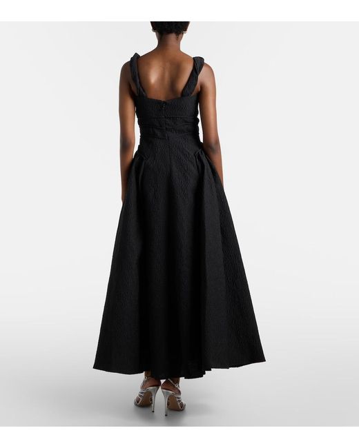 Rachel Gilbert Black Sophia Jacquard Maxi Dress