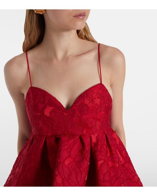 LaDoubleJ Red Midikleid Satine Aus Jacquard