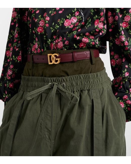 Dolce & Gabbana Purple Dg Leather Belt