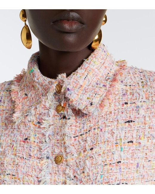 Balmain Pink Tweed Overshirt