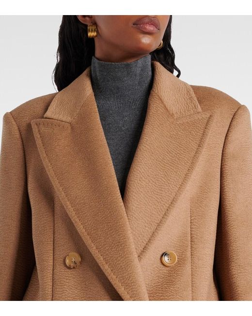 Max Mara Brown Cosa Double-Breasted Camel Hair Coat