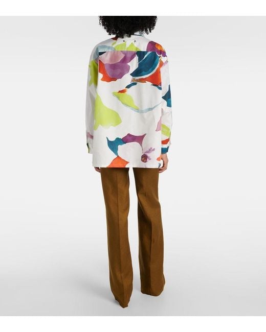 Max Mara Blue Verace Printed Cotton Top
