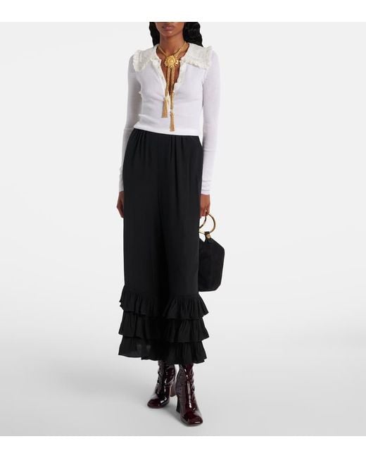 Chloé White Henley-Top Aus Wolle