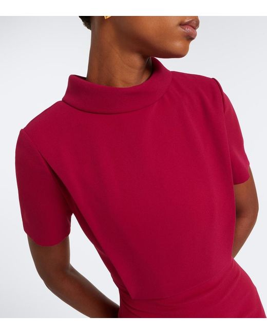 Roland Mouret Red Cady Midi Dress