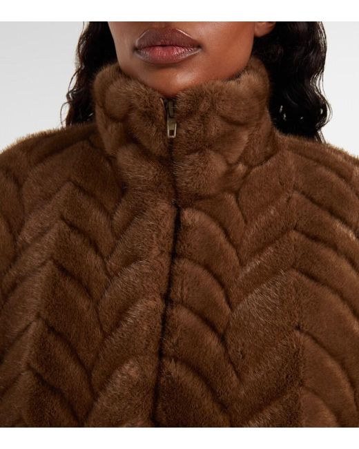 Balenciaga Brown Short Faux Fur