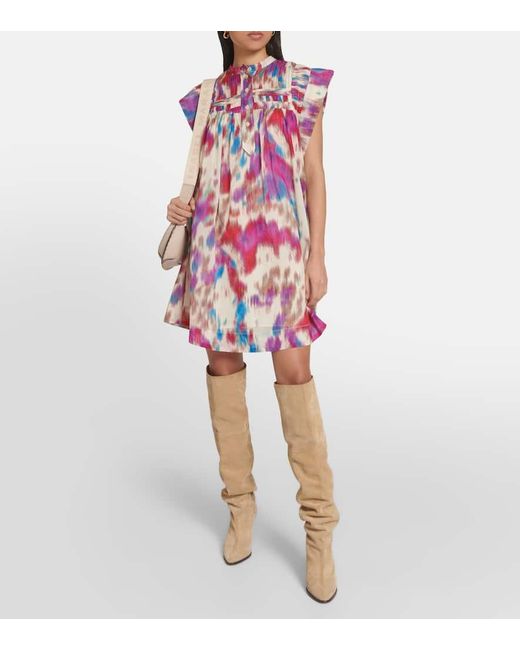 Vestido corto Leaza de algodon Isabel Marant de color Purple