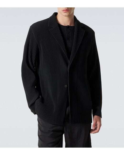 Homme Plissé Issey Miyake Black Basics Pleated Blazer for men