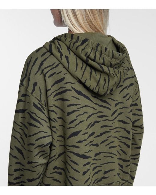 Velvet Green Roseanne Printed Cotton Hoodie