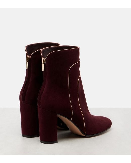 Gianvito Rossi Purple 85 Suede Ankle Boots