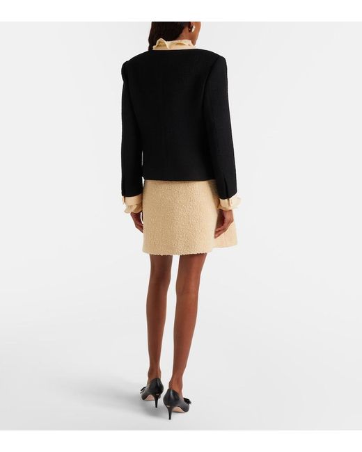 Valentino Natural Vgold Wool-Blend Tweed Miniskirt