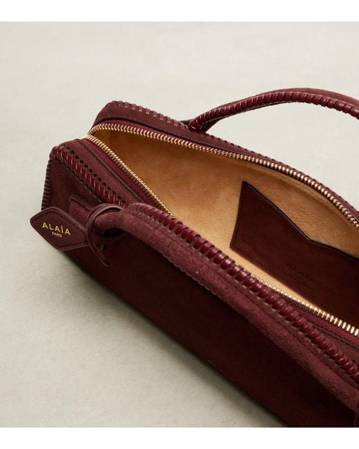 Alaïa Red Le Teckel Small Suede Clutch