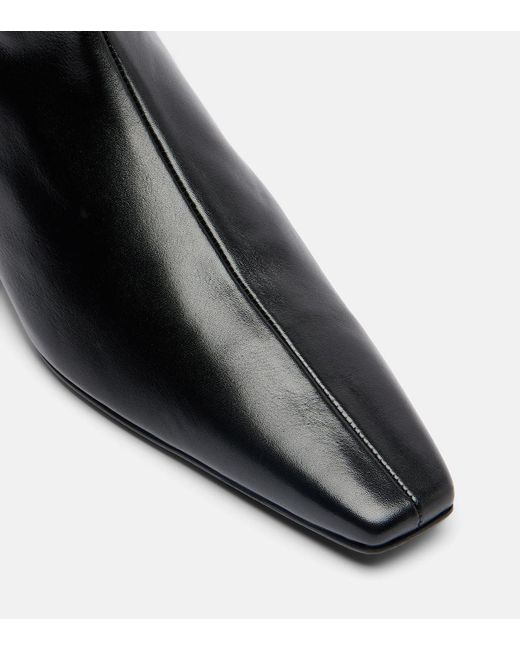 Totême Black Leather Ankle Boots