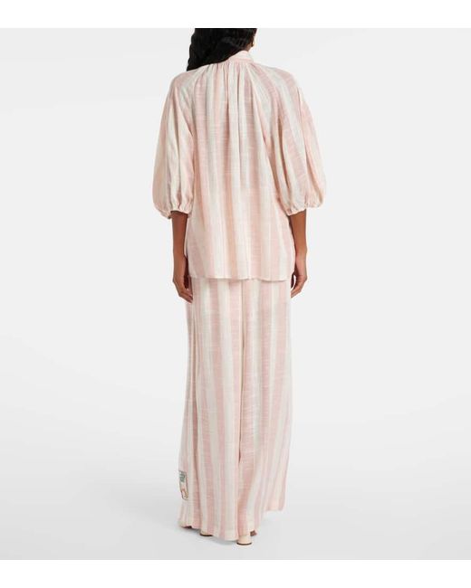 Blusa Acacia Con Lazada A Rayas Zimmermann de color Natural