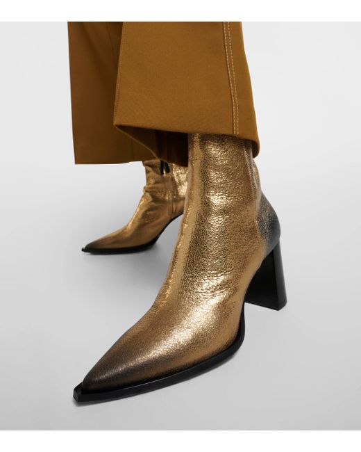 Dorothee Schumacher Natural Metallic Leather Ankle Boots