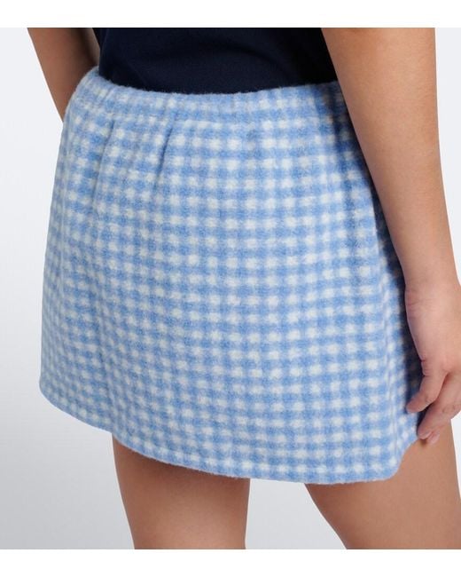 Miu Miu Blue Gingham Miniskirt