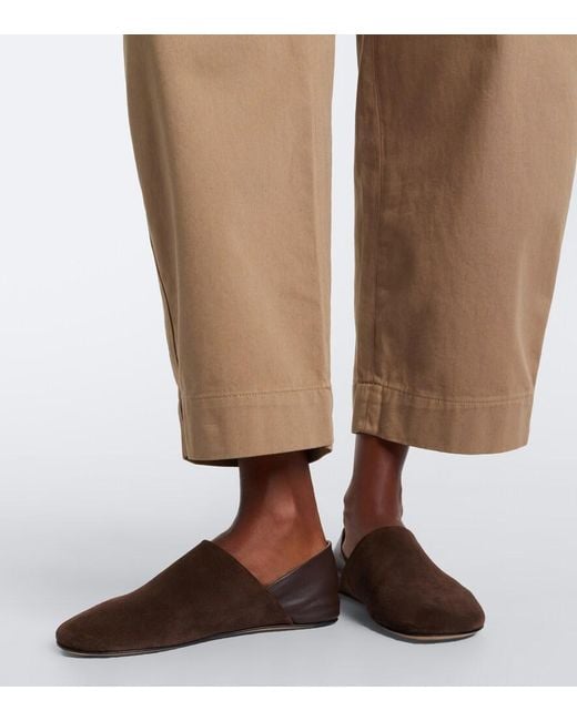 Vince Natural Cropped Cotton Twill Barrel-Leg Pants
