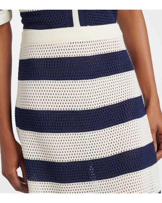 Falda Midi Bateau De Punto En Mezcla De Algodon Eres de color Blue