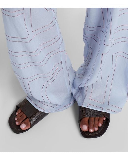 Totême Black Leather Slides