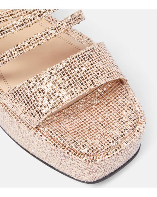 NODALETO Pink Bulla Chibi Glitter Platform Sandals