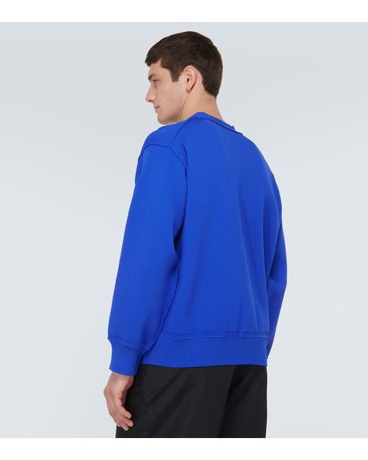 Sacai Blue Distressed Cardigan for men