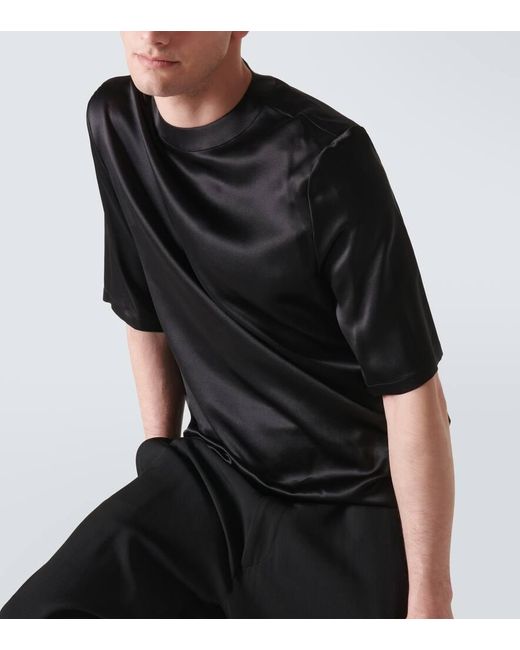 Saint Laurent Black Silk T-shirt for men