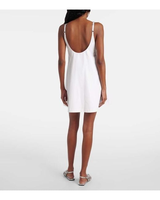 Vestido Corto Con Aplique Floral Area de color White