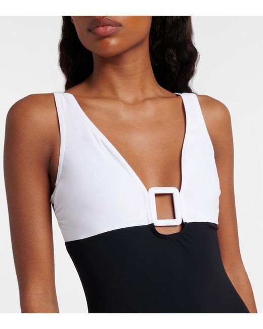 Karla Colletto Blue Mira Colorblocked Swimsuit