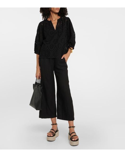 Velvet Black Weite Hose Lola Aus Leinen