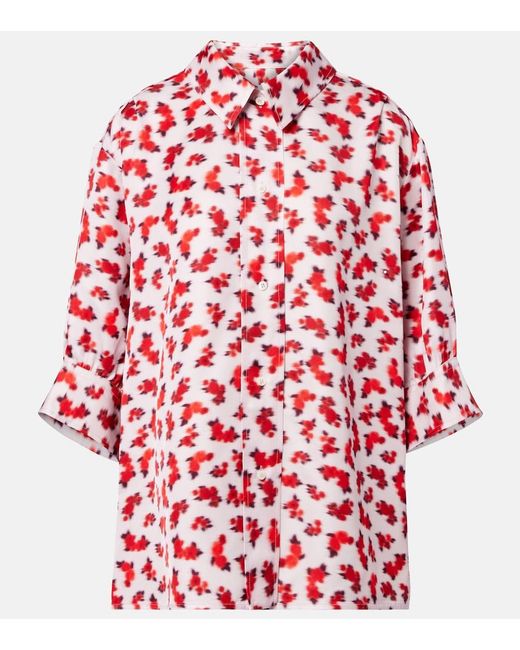 Jil Sander Red Printed Shirt