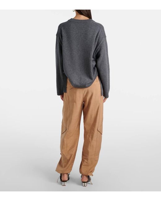 Ganni Gray Pullover Aus Einem Wollgemisch
