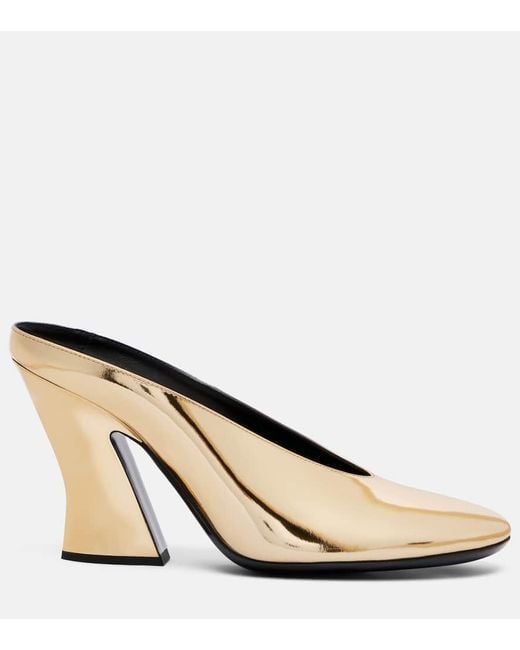 Givenchy Black Sculpted 95 Mirrored Leather Mules