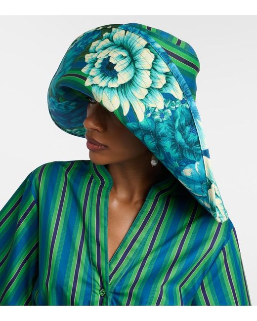 ALÉMAIS Green Margo Printed Cotton Canvas Sun Hat